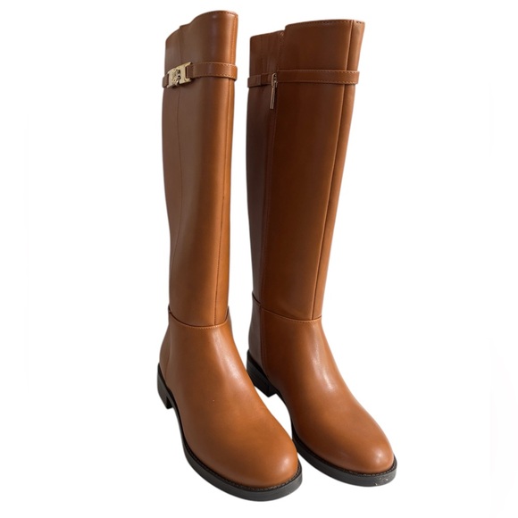 BANDOLINO Romi Womens Faux Leather Round Toe Knee-High Boots in Medium Natural 7 - Picture 4 of 15